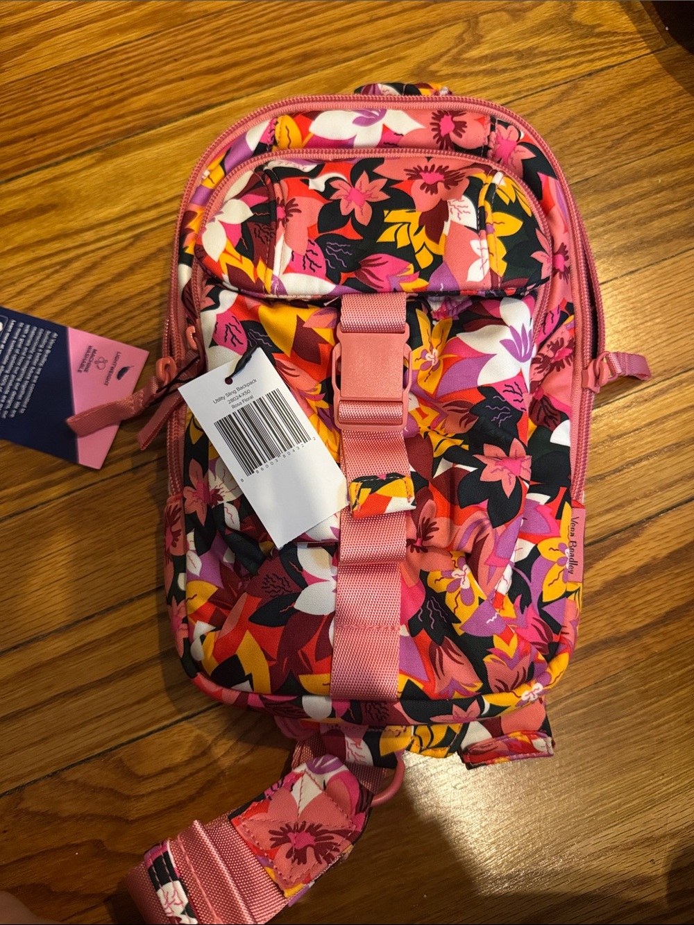 Vera Bradley Pink Floral Quilted Crossbody Sling